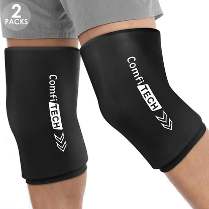 ComfiTECH Reusable Knee Ice Pack Wrap, Flexible Cold Gel Pack Sleeve, M