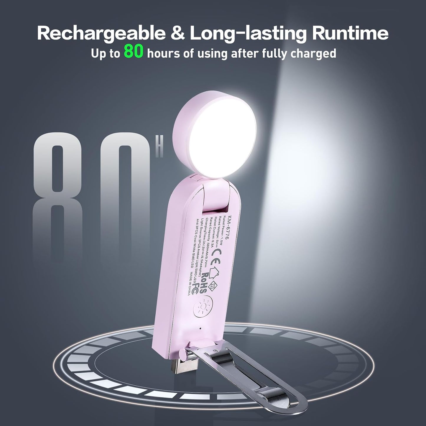 VAVOFO USB Rechargeable Bookmark Reading Light, Blue Light Blocking Amber LEDs for Bedtime Reading - Clip On, 9 Lighting Modes