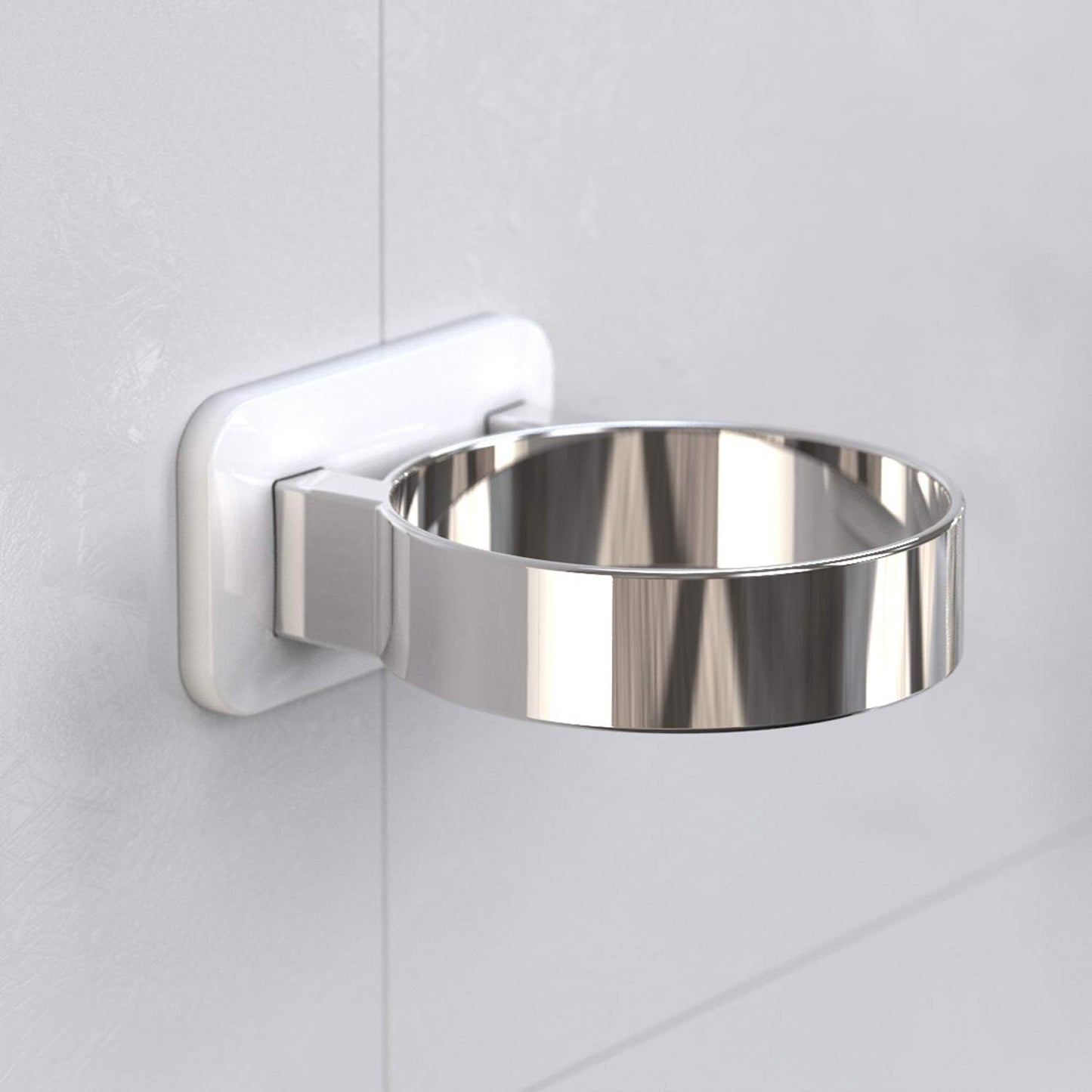 Hair Dryer Holder For Wall Mount , Bathroom Cabinet Door Blow Dryer Stand | Blow Dryer Holders - Extra Large Rim Compatible with Most Hair Dryers, Mount Chrome Finished (Silvery)