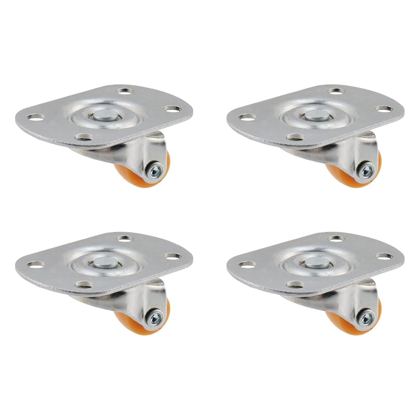 Semetall 4PCS Swivel Caster Wheels Square Cup Furniture Castors (Bronze) | 150kg Load Capacity, with Screws for Piano Feet, Sofa, Table, 1.02 Inch (26mm) Wheels