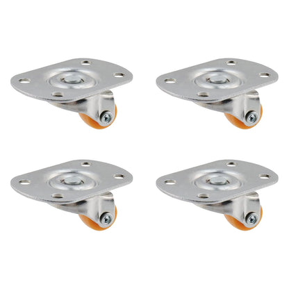 Semetall 4PCS Swivel Caster Wheels Square Cup Furniture Castors (Bronze) | 150kg Load Capacity, with Screws for Piano Feet, Sofa, Table, 1.02 Inch (26mm) Wheels