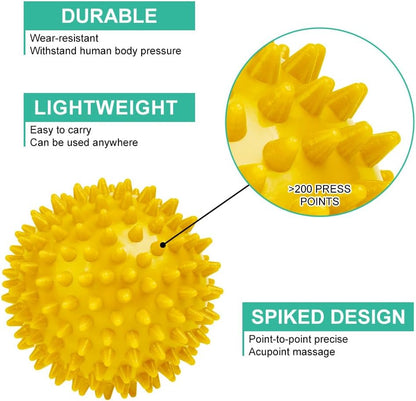 URAQT Spiky Massage Ball Set, 2 Pack Physical Therapy Massage Balls, Hard Lacrosse Ball & Spiky Massage Ball for Myofascial Release and Trigger Point Deep Tissue Massage (Purple)
