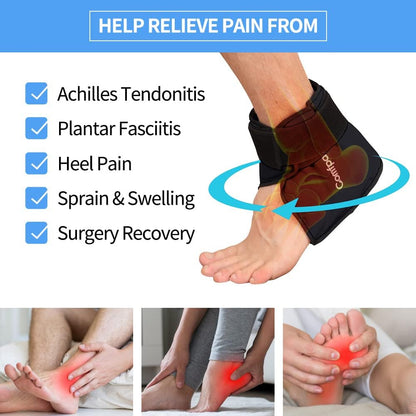 Comfpack Heel Ice Pack Wrap for Plantar Fasciitis Relief, Ankle Ice Pack | FSA Eligible, Ice Pack for Injures Reusable, Gel Cold Pack Warp for Achilles Tendonitis, Swelling, Ankle Sprain, Heel Pain