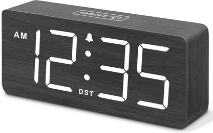 DreamSky Wooden Digital Alarm Clock for Bedroom with Large Numbers