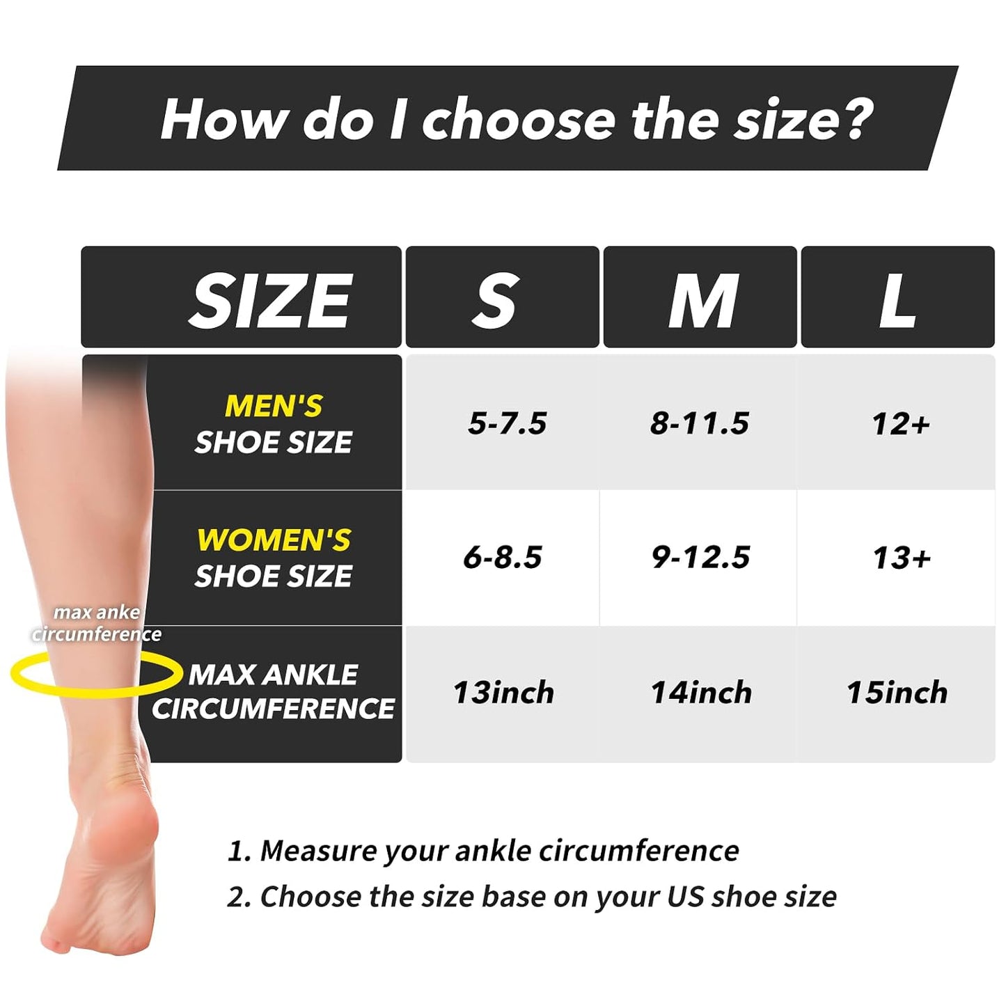 Plantar Fasciitis Night Splint Sock with Massage Ball for Tension Relief, Alleviate Pain from Plantar Fasciitis, Arch Pain, Heel Spur, Foot-drop and Achilles Tendonitis, Soft and Comfortable Foot Brace for Men and Women, Large-Black
