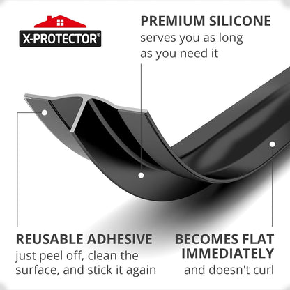 Silicone Stove Gap Cover X-Protector - 50"x1" Premium Counter Gap Filler | Self-Adhesive Guard Between Stove and Counter - Heat Resistant Oven Counter Gap Protector - Stove Top Spill Guard