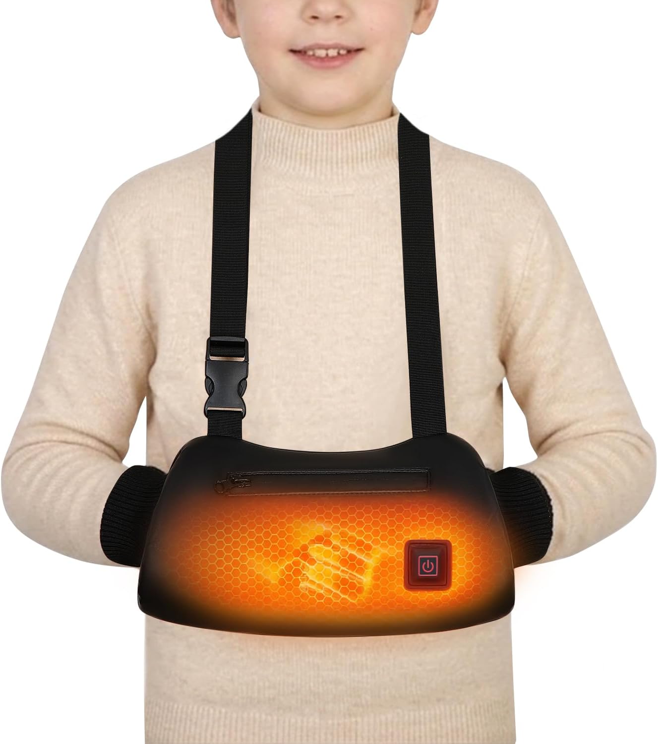 AURYA Heated Hand Warmer Pouch, Rechargeable & Waterproof Electric Hand Muff for Children | Adjustable 3-Heat Settings for Outdoor Play, Skiing, Snowball Fights & School
