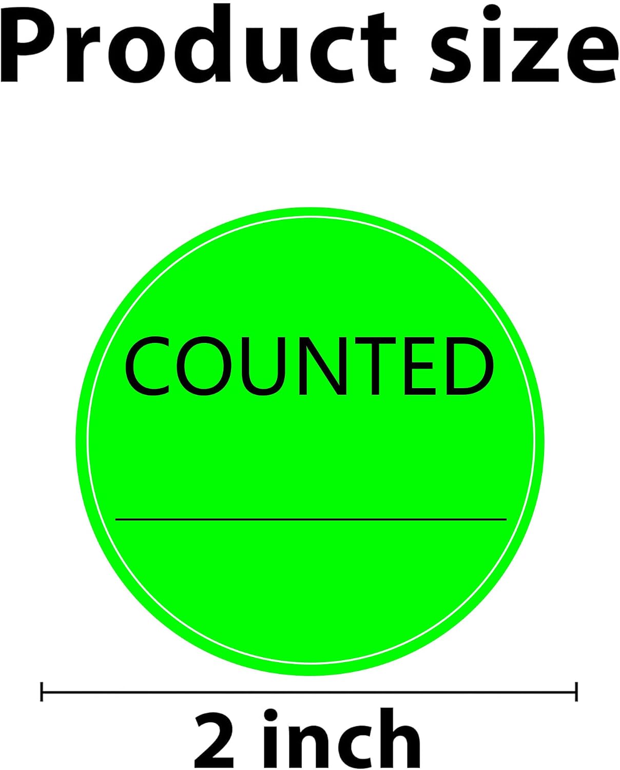 Counted Stickers 2 Inch Counted Inventory Control Labels 500 Pcs Counted Shipping Labels Round Circle Counted Stickers for Round Adhesive Writable Inventory Control Shipping and Inventory (Green)