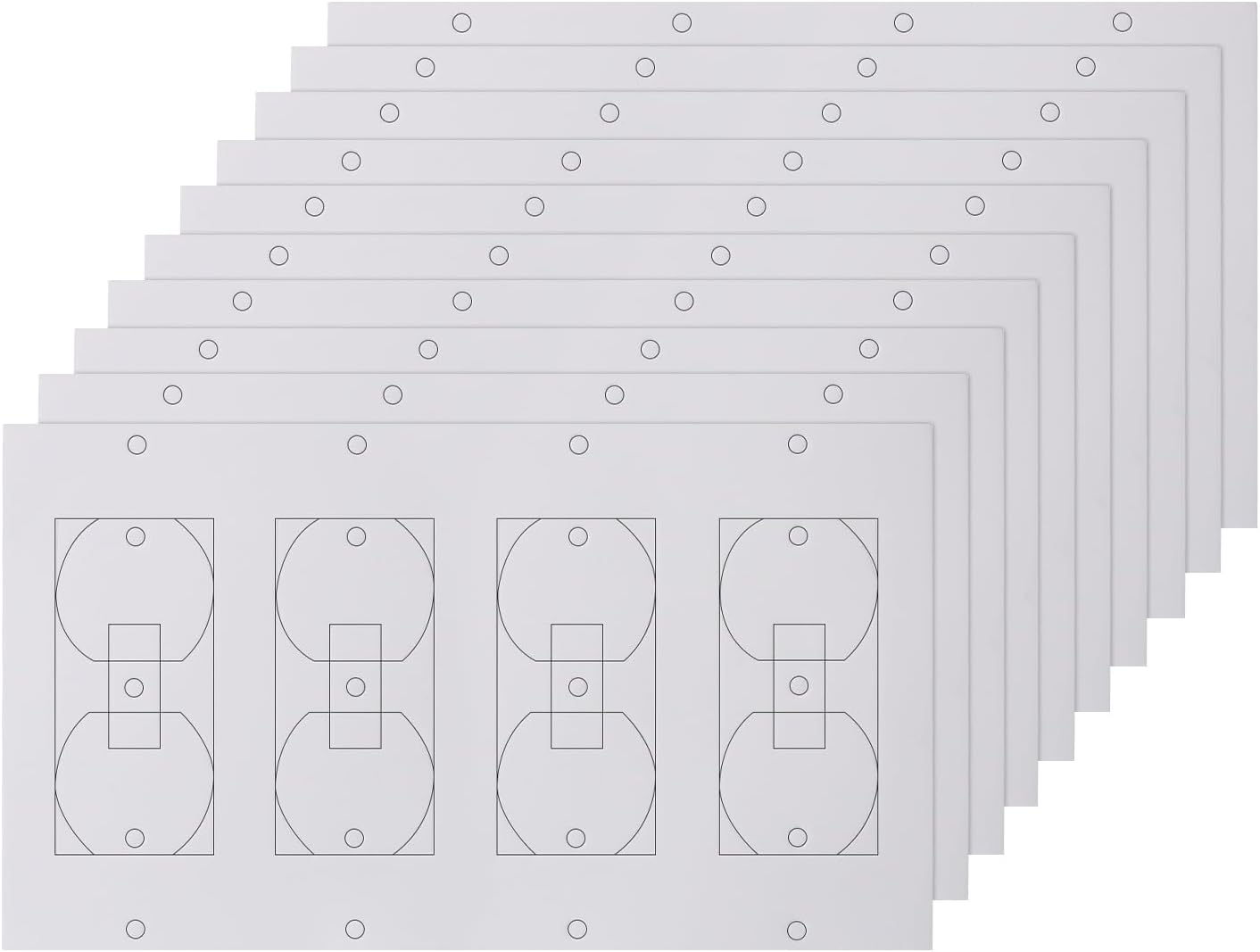 Outlet Insulators Draft Sealers - 4 Sizes EVA Foam Socket Insulation Gaskets | Universal Electric Switch Wall Plate Covers for Energy Saving, Draft Blocking (White, Single 20 Pack)