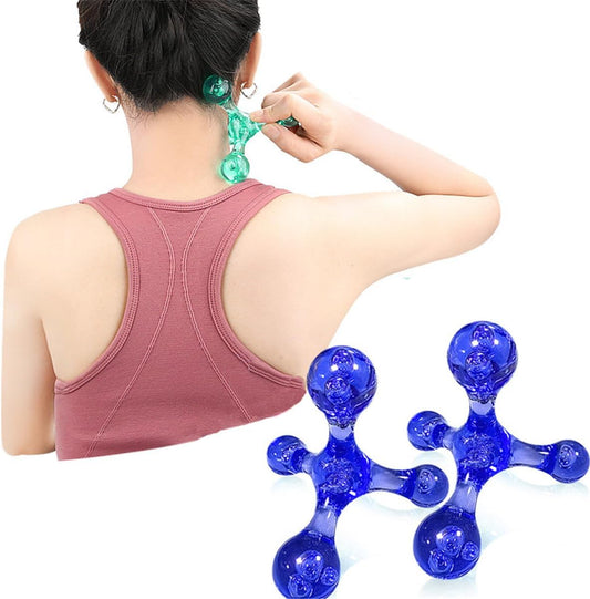 Trigger Point Massage Tools, 2 PCS 4 Point Manual Massager (Blue)