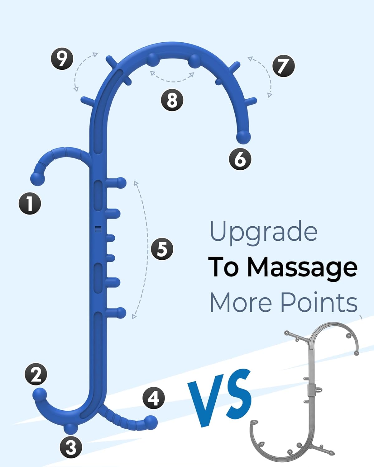 Back and Neck Massager for Pain Relief Deep Tissue, Upgraded Full Body Trigger Point Cane Massage Tools, Therapy Massage Stick Pressure Point Hook, Muscle Knot Remover Tool (Black)