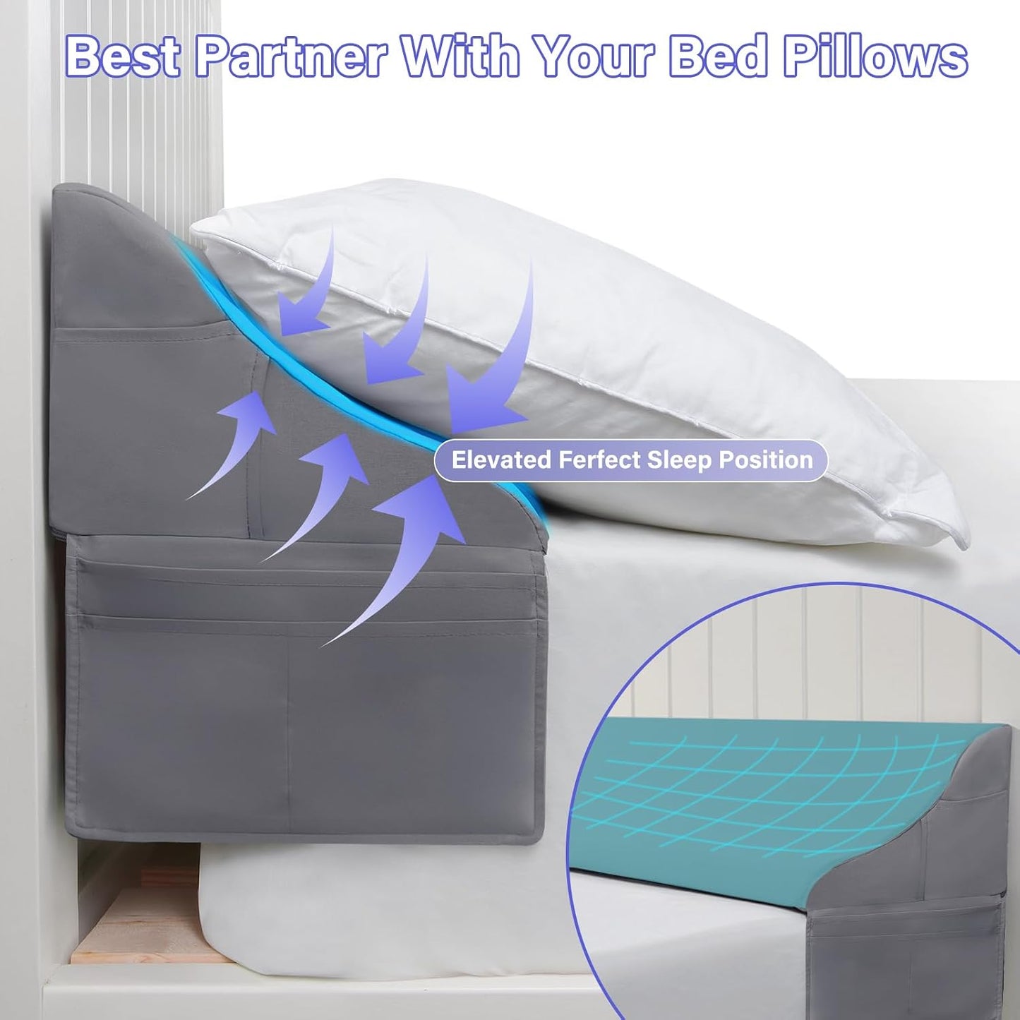 Vekkia Lumbar Support Pillow for Recliner, Ergonomic Back Support for Couch | Backrest Pillow, Improve Posture, Relieve Back Pain for Long Sitting & Elderly, for Armchair & Sofa, Removable Cover,Brown