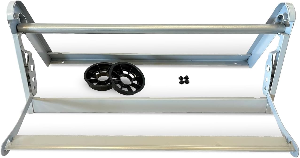 30 Inch Paper Roll Dispenser with Cutter, Desktop or Wall Mount Set Up | Straight Edge Paper Cutter, Made in USA Roll Dispenser, Versatile Use for Home, School, or Office, Compatible w/ Large Rolls