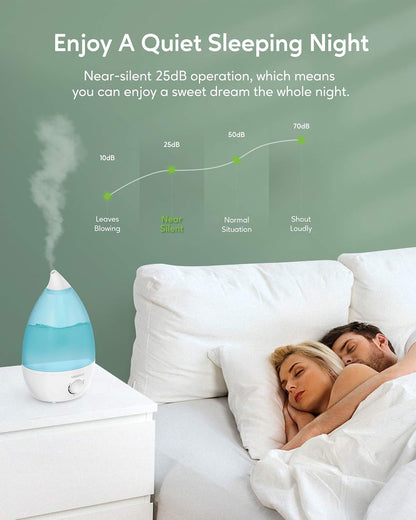 MEGAWISE 3.5L Cool Mist Humidifier – Ultra-Quiet Ultrasonic Vaporizer with Top-Fill Design, Essential Oil Diffuser, 7-Color Night Light & Auto Shut-Off