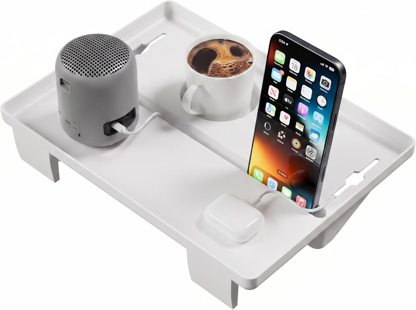 JOYMOOP Clip-On Bedside Shelf for Bunk Beds, Dorm Room Essentials, Bedside Caddy, No-Tool Install Bed Side Table Storage for Loft, Platform Beds, Nightstand Caddy for Phone, Glasses, Book, Black