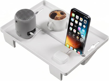 JOYMOOP Clip-On Bedside Shelf for Bunk Beds, Dorm Room Essentials, Bedside Caddy, No-Tool Install Bed Side Table Storage for Loft, Platform Beds, Nightstand Caddy for Phone, Glasses, Book, Black