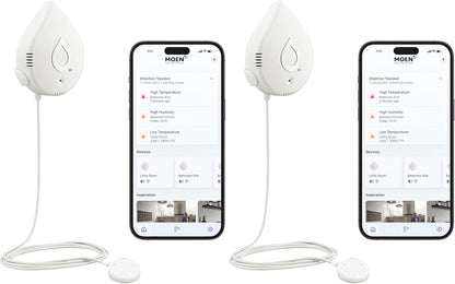 Moen 920-005 Flo Smart Water Leak Detector, White, 3-Pack