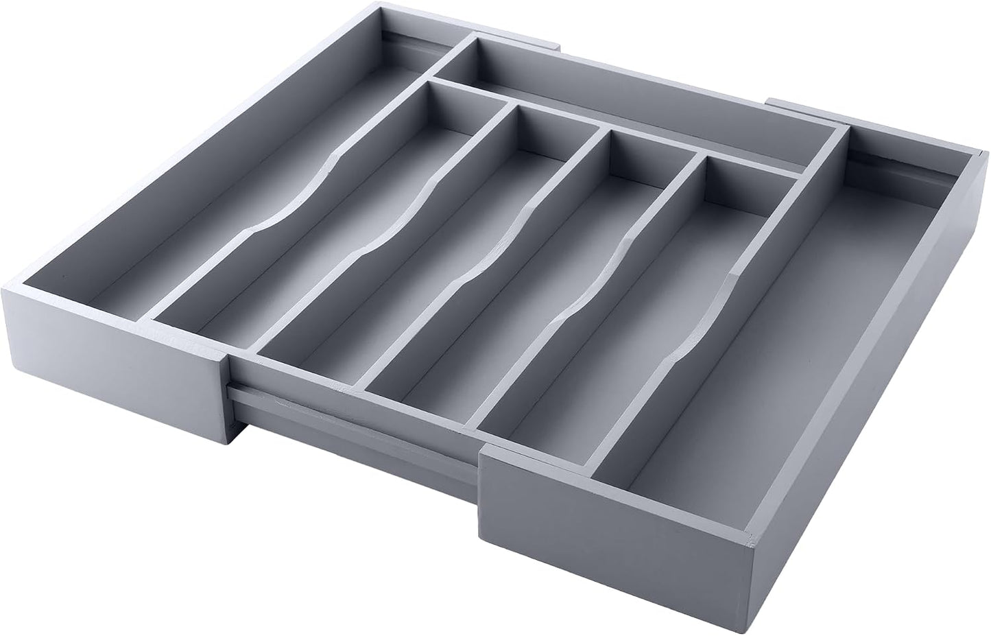 Expandable Bamboo Kitchen Drawer Organizer for Cutlery and Utensils, Adjustable Bamboo Wood Cutlery Tray in Drawer for Flatware and Silverware in Kitchen, (Natural)
