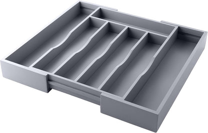 Expandable Bamboo Kitchen Drawer Organizer for Cutlery and Utensils, Adjustable Bamboo Wood Cutlery Tray in Drawer for Flatware and Silverware in Kitchen, (Natural)