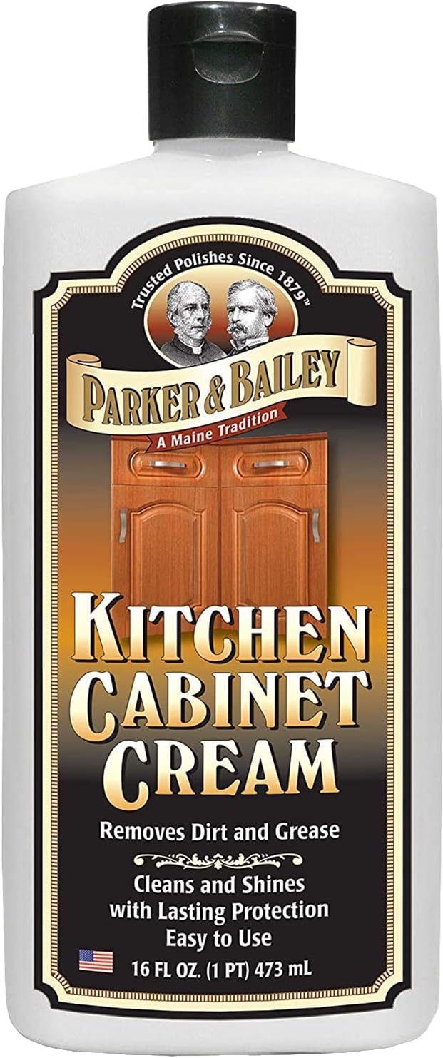 Parker and Bailey Kitchen Cabinet Cream-Wood Cleaner-Grease Remover 16 oz (1) | Wood degreaser that restores and protects cabinets naturally