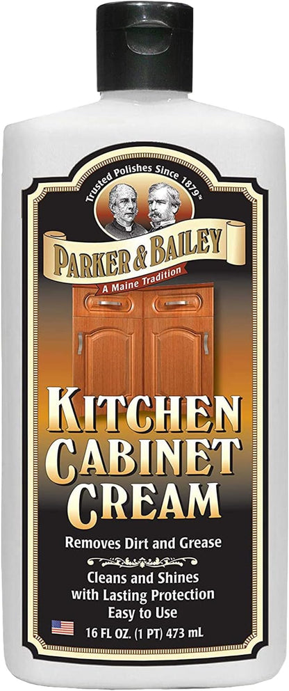Parker and Bailey Kitchen Cabinet Cream-Wood Cleaner-Grease Remover 16 oz (1) | Wood degreaser that restores and protects cabinets naturally