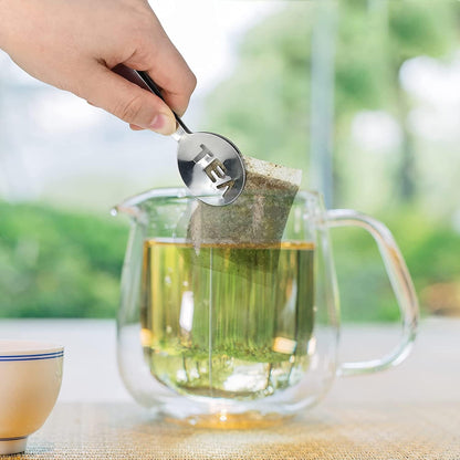 Tea Bag Squeezer (4 Pack), Stainless Steel Tea Bag Squeezer Tongs, Tea Bag Strainer Grip Holder Tea Bag Spoon Clip, Mini Tongs for Gripping Ice Cubes, Sugar and Lemon Slices