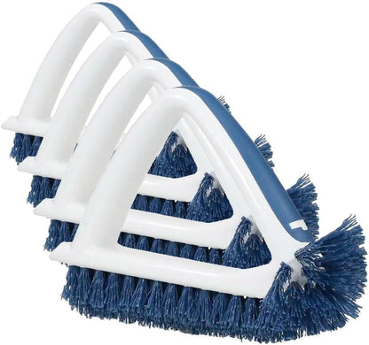 Unger 2-in-1 Grout and Corner Scrubber Brush Tool, Crevice Bathroom Cleaning Supplies for Showers, Door Tracks, Tile, and Bathtubs, Household 360-Degree Scrubbing Power