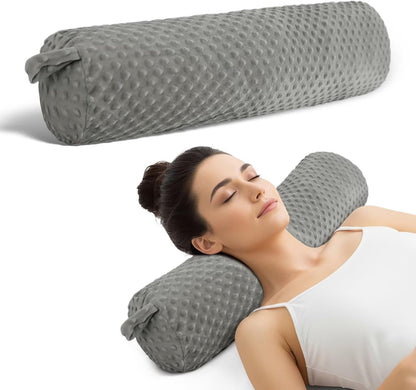 Cervical Neck Roll Pillow for Girl Bed Decoration Blush Pink 24in
