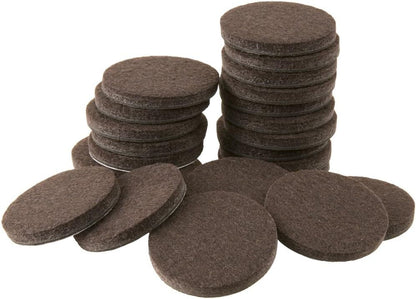SoftTouch 1.5" Round Reusable Felt Furniture Sliders for Hard Surfaces, Noise-Reducing Adhesive Furniture Moving Pads for Beds, Sofas, Dressers, Set of 24, Beige