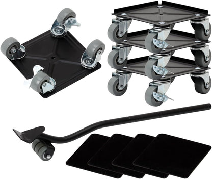 Furniture Moving Dolly 3 Wheels Heavy Duty Furniture Movers Easy Furniture Lifter Mover Tool Set 4 Pack for Heavy Object, 1200 LBs Load Capacity