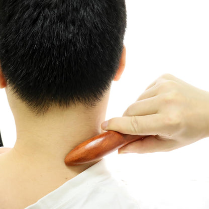 Honbay 2PCS Reflexology Tools Wood Body Massager Triangle Gua Sha Board Scraping Board Foot Massage Stick Tool Head Neck Hand Waist Calf Leg Foot Massager (Camphor Wood)