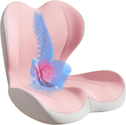 Seat Cushion for Office Chair, Ergonomic Cushion with Lumbar Support Pillow