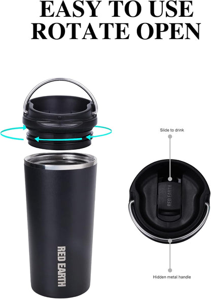 GiNT 17oz Travel Tea Mug with Infuser, 2 Lids. Vacuum Insulated 316 Stainless Steel Coffee Mug. Dishwasher Safe Tea Cup with Strainer for Hot & Cold Brew Coffee. Mothers Day Gifts for Mom (Green)