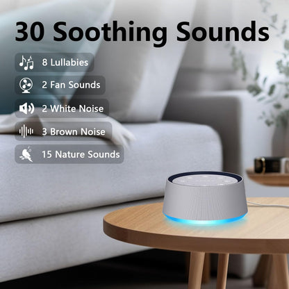 White Noise Alarm Clock Sound Machine for Bedroom Small Brown Noise Machine with 30 Soothing Sound Plug in Bedside Clock with NightLight Battery Backup 15 Wake up Sound Clock for Kids Heavy Sleeper