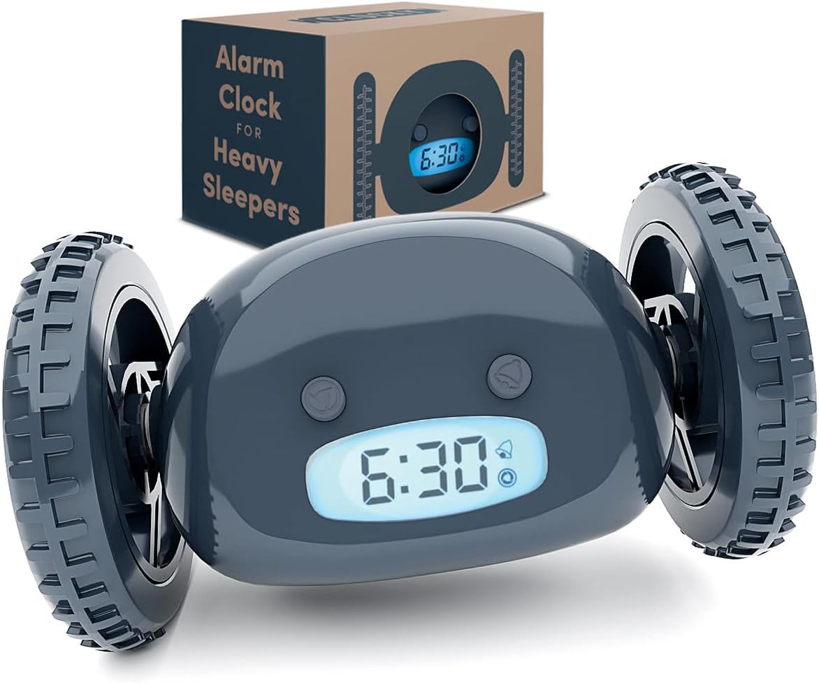 CLOCKY Alarm Clock on Wheels – Loud Rolling Alarm Clock for Heavy Sleepers