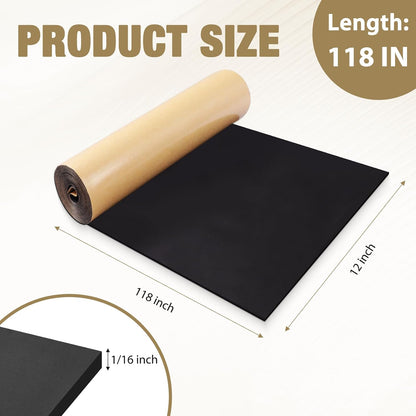 LSGCQ Sponge Neoprene Foam Padding Self Adhesive Foam Sheets, White | Closed Cell Foam Sheet Neoprene Rubber Pad for DIY Gaskets Shock Pads Liner Crafts, 12" Wide x 1/8" Thick x 59" Long