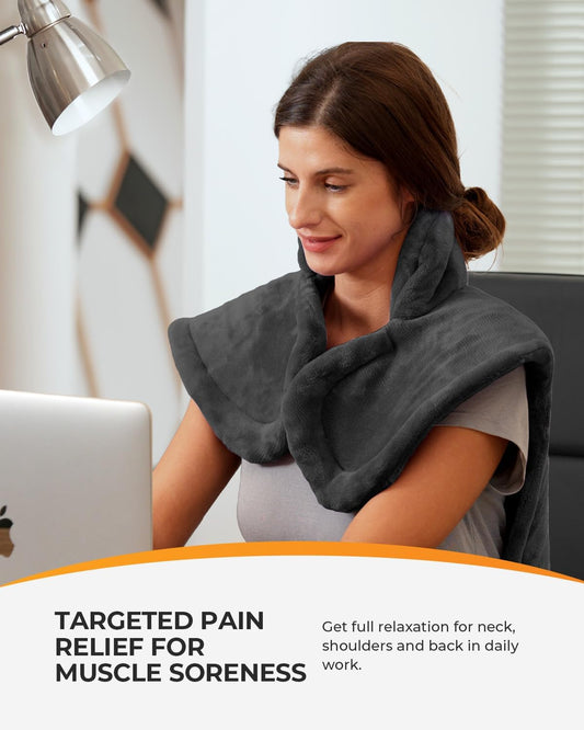 CooCoCo FSA Eligible 24 x 33 in Heating Pad for Neck & Back | HSA Approved, Electric Neck & Shoulder Heat Wrap, Weighted Edges, 6 Heat Settings, 3 Timers, Auto-Off, ETL Certified