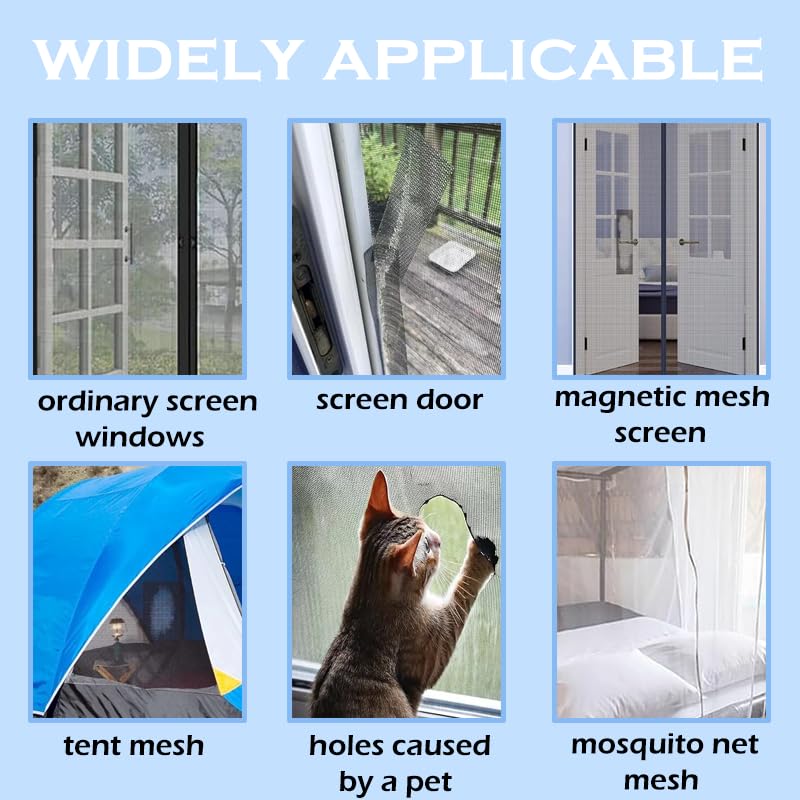 Window Screen Repair Tape, New Strong Adhesive Screen Repair Tape Screen Repair Kit Fiberglass Screen Tape Mesh Repair Suitable for mesh Doors and Windows (Gray)