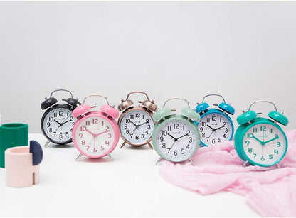 FLOITTUY Loud Alarm for Deep Sleepers 4'' Twin Bell Alarm Clock with Backlight for Bedroom and Home Decoration(Green)