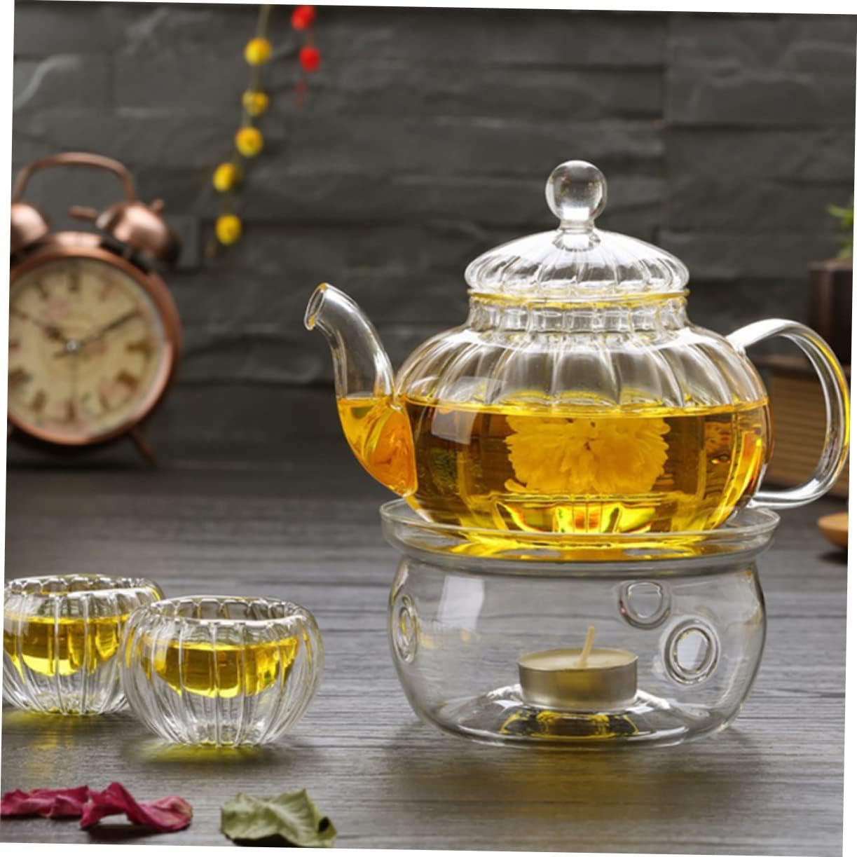 2Pcs Teapot Warmer Borosilicate Heating Stand for Tea for Home and Office Safe Ventilation for Housewarming and Birthdays