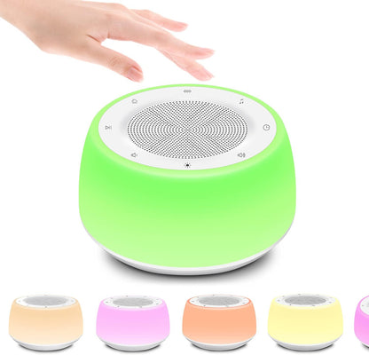 White Noise Machine with Night Lights, Sleep Sound Machine 32 Soothing Sounds for Baby Adults Kids Sleeping, Fan Wave Sound Lullaby, Timer and Memory Feature, RGB Color Touch Table Lamp