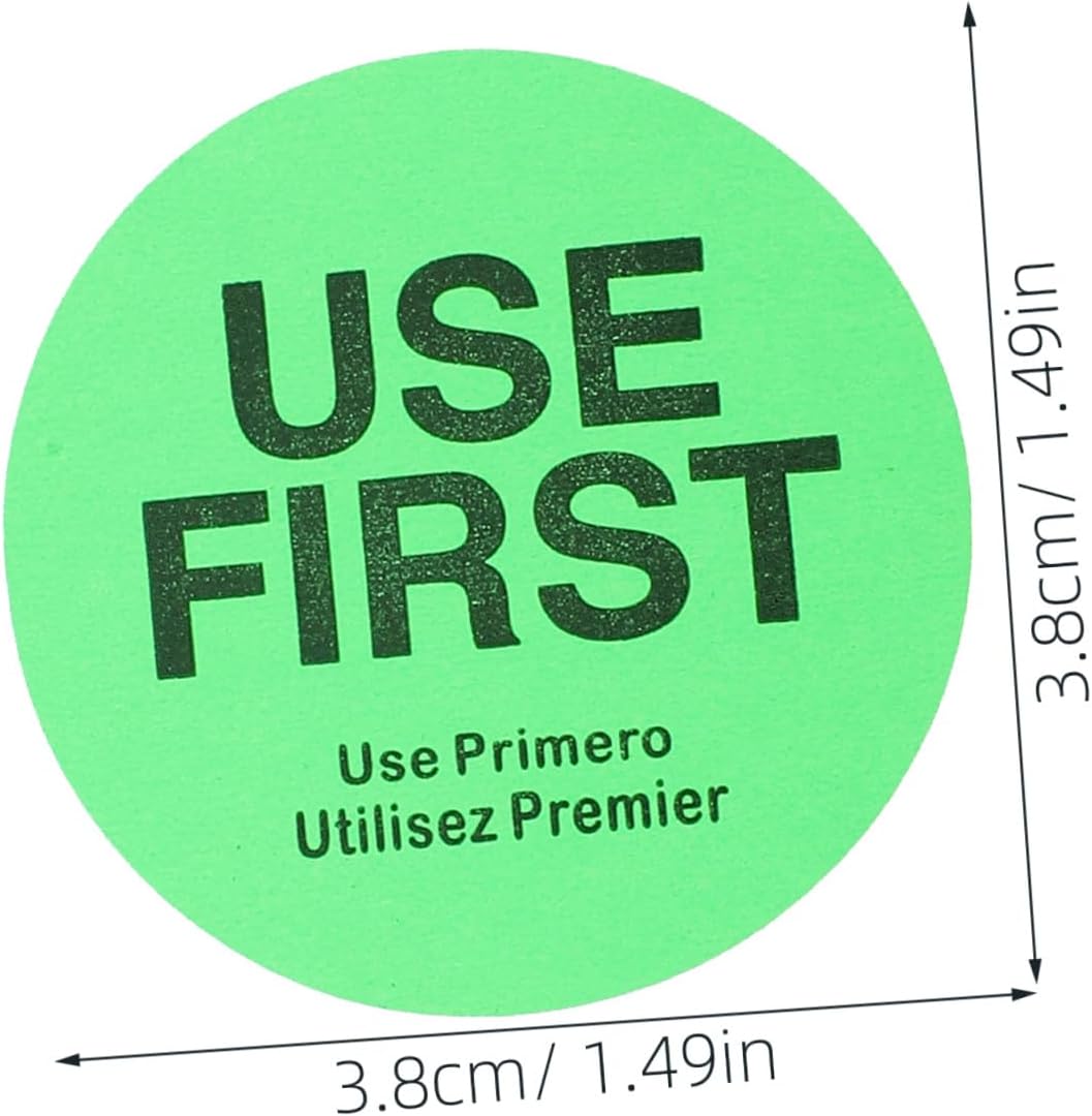 Sosoport 1Roll Use Rotation Stickers of Removable Adhesive Labels for Restaurant Inventory Light Green Dots for