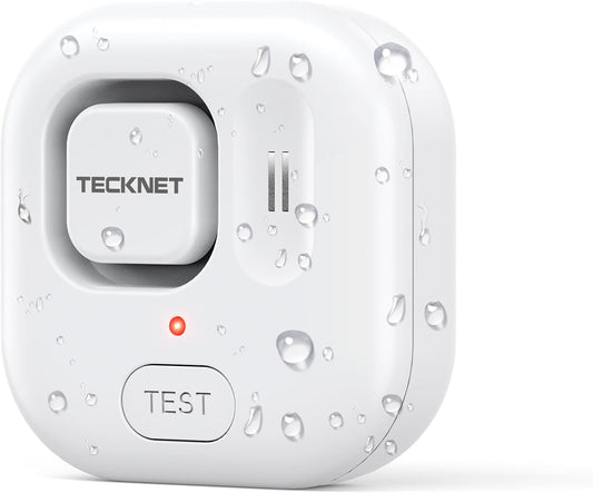 TECKNET Water Leak Detectors for Home, 120dB Water Sensor Alarm Leak Detector, IP66 Waterproof, Water Leak Detectors for Bathroom, Sink, Laundry, Window, Basements, Kitchens(3 Pack, Battery Included)