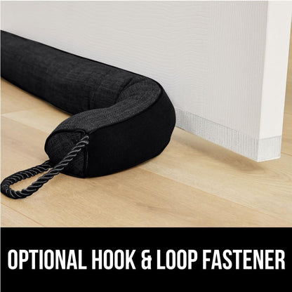 GORILLA GRIP Door Draft Stopper for Bottom of Doors, Cold Air Insulation Sweep, Weather Stripping Seal Noise, Soundproofing, Warmth Sealer, Easy Install Gap Filler, Home Essentials, 32 Inch, Gray