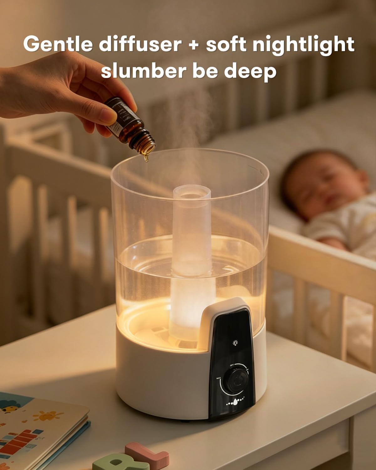 4L Humidifiers for Bedroom,Dishwasher Safe Design Easy Clean,White