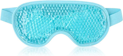 Plush Cooling Eye Mask with PVC Gel Beads, Cold & Hot Compress Sleep Mask with Blackout Design, Reusable Ice Bead Mask for Headache, Migraines Relief & Puffy Eyes(Grey)