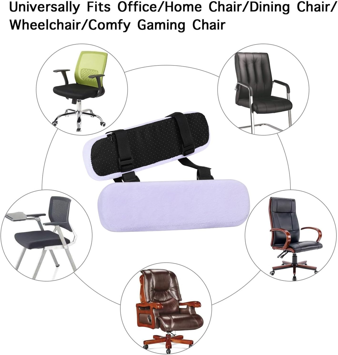 MOSISO Chair Armrest Pads, Home/Office Chair Arm Rest Covers, Black | 2 Pack Memory Foam Comfy Computer Gaming Elbow Cushion, Removable Washable Elbow, Support Forearm Pressure Relief