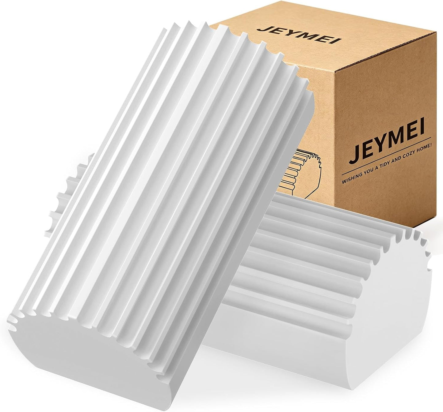 Jeymei Damp Clean Duster Sponge,4Pcs Grey Dust Sponge for Cleaning | Damp Dusting Sponge with Ridges,Baseboard Cleaning Tool,Reusable Wet Duster Sponge,Household Cleaning Sponges for Blinds