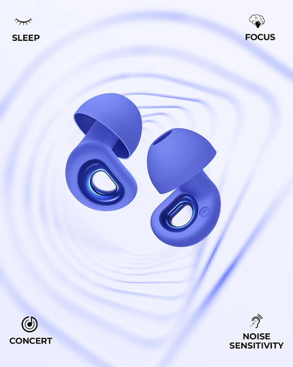 55dB Noise Reduction Ear Plugs for Sleeping, Reusable Noise Cancelling Earplugs for Snoring, Side Sleepers & Travel, Soft Silicone Hearing Protection for Concerts, Studying, Work, Airplane, 7 Ear Tips