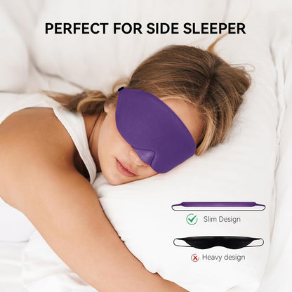 Mavogel Cotton Sleep Eye Mask, Light Blocking with Adjustable Nose Bridge | Updated Design, Soft and Comfortable Night Eye Mask for Men Women, Eye Blinder for Shift Work, Includes Travel Pouch, Grey